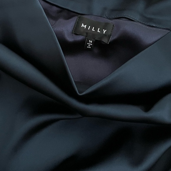 MILLY Ally Off-the-Shoulder Gown in Italian Stretch Satin - Picture 12 of 14